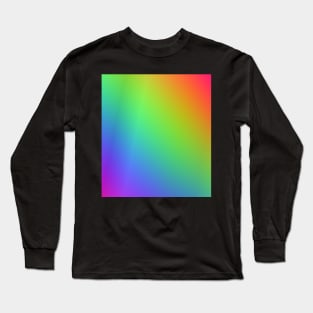 Gradient Metallic DIY Fluid Rainbow Theme Pattern Long Sleeve T-Shirt